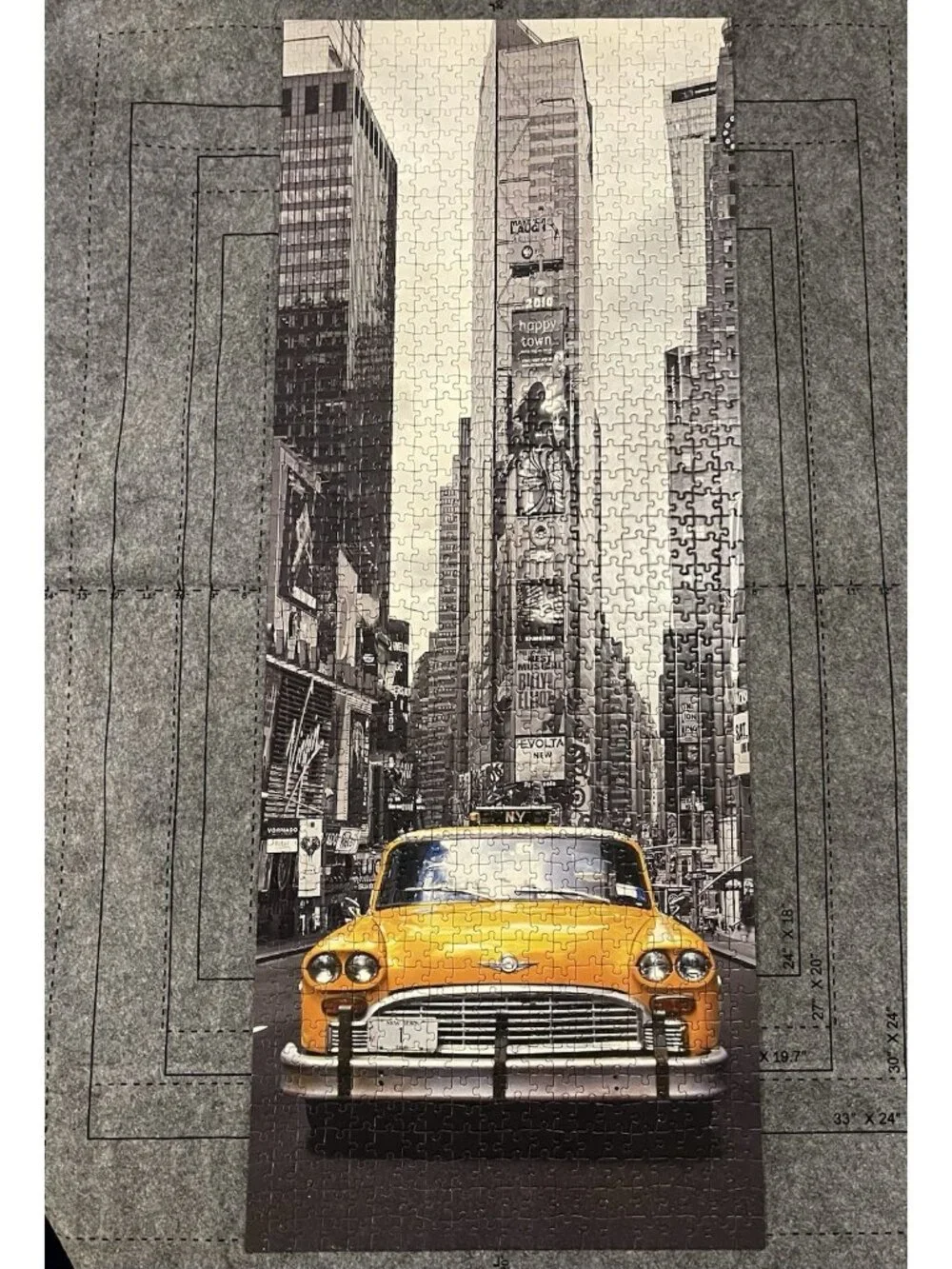 RAVENSBURGER 1000pc Panorama Vertical JIGSAW PUZZLE NYC Cab 151196 COMPLETE 2010